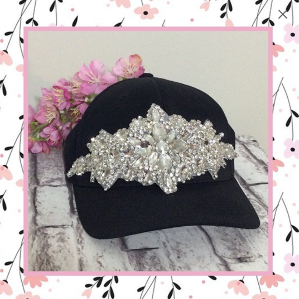 🎀 BASEBALL BLING DIAMOND RHINESTONE HAT CAP COVER TRUCKER FESTIVAL RAVE GAME